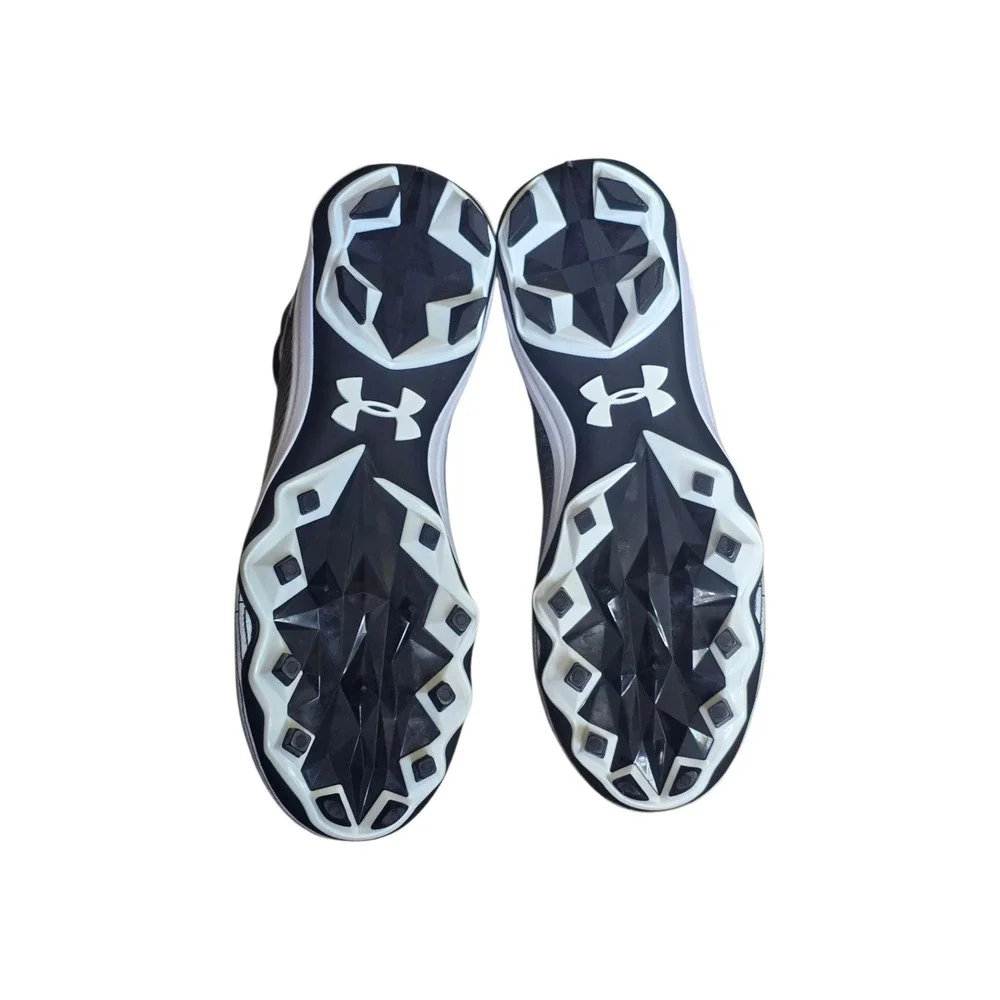Under Armour Hammer MC 2.0 Men Shoes Sz 8 White‎ Black Lace-Up Football Cleats